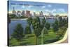 Tampa, Florida - Davis Island, Skyline View-Lantern Press-Stretched Canvas