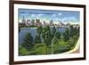 Tampa, Florida - Davis Island, Skyline View-Lantern Press-Framed Premium Giclee Print