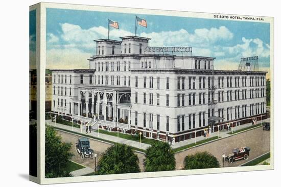 Tampa, Florida - De Soto Hotel Exterior View-Lantern Press-Stretched Canvas