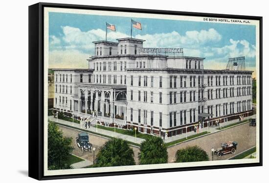 Tampa, Florida - De Soto Hotel Exterior View-Lantern Press-Framed Stretched Canvas