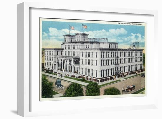 Tampa, Florida - De Soto Hotel Exterior View-Lantern Press-Framed Art Print