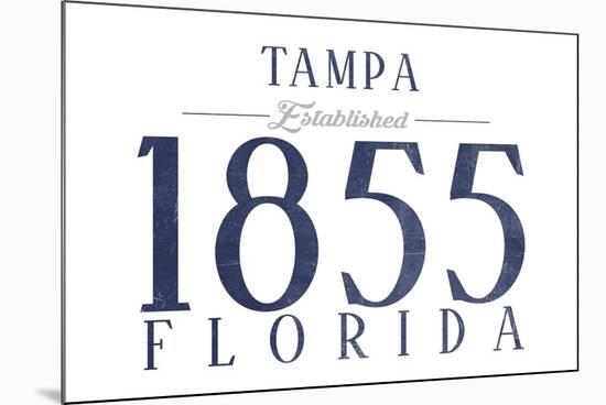 Tampa, Florida - Established Date (Blue)-Lantern Press-Mounted Art Print