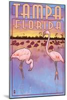 Tampa, Florida - Flamingos-Lantern Press-Mounted Art Print