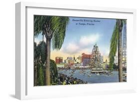 Tampa, Florida - Gasparilla Entering the Harbor Scene-Lantern Press-Framed Art Print