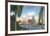 Tampa, Florida - Gasparilla Entering the Harbor Scene-Lantern Press-Framed Premium Giclee Print