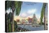 Tampa, Florida - Gasparilla Entering the Harbor Scene-Lantern Press-Stretched Canvas