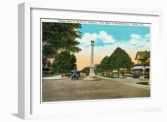 Tampa, Florida - Memorial Hwy, Road of Remembrance Scene-Lantern Press-Framed Art Print