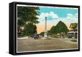 Tampa, Florida - Memorial Hwy, Road of Remembrance Scene-Lantern Press-Framed Stretched Canvas