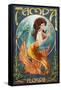 Tampa, Florida - Mermaid-Lantern Press-Framed Stretched Canvas