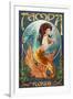 Tampa, Florida - Mermaid-Lantern Press-Framed Art Print