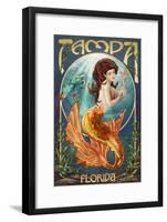 Tampa, Florida - Mermaid-Lantern Press-Framed Art Print