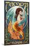 Tampa, Florida - Mermaid-Lantern Press-Mounted Art Print