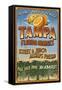 Tampa, Florida - Orange Grove Vintage Sign-Lantern Press-Framed Stretched Canvas