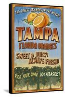 Tampa, Florida - Orange Grove Vintage Sign-Lantern Press-Framed Stretched Canvas