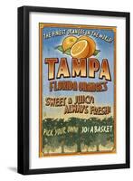 Tampa, Florida - Orange Grove Vintage Sign-Lantern Press-Framed Art Print