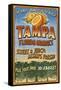 Tampa, Florida - Orange Grove Vintage Sign-Lantern Press-Framed Stretched Canvas