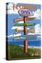 Tampa, Florida - Sign Destinations-Lantern Press-Stretched Canvas