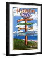 Tampa, Florida - Sign Destinations-Lantern Press-Framed Art Print