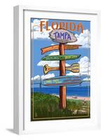 Tampa, Florida - Sign Destinations-Lantern Press-Framed Art Print