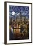 Tampa, Florida - Skyline at Night-Lantern Press-Framed Art Print