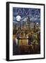 Tampa, Florida - Skyline at Night-Lantern Press-Framed Art Print