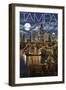 Tampa, Florida - Skyline at Night-Lantern Press-Framed Art Print