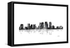 Tampa Florida Skyline BG 1-Marlene Watson-Framed Stretched Canvas
