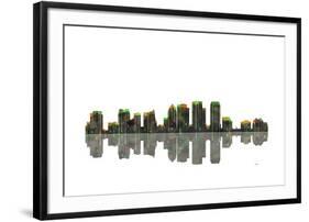 Tampa Florida Skyline BW 1-Marlene Watson-Framed Giclee Print