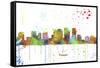 Tampa Florida Skyline MCLR 1-Marlene Watson-Framed Stretched Canvas