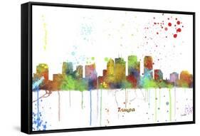 Tampa Florida Skyline MCLR 1-Marlene Watson-Framed Stretched Canvas