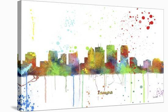 Tampa Florida Skyline MCLR 1-Marlene Watson-Stretched Canvas