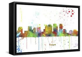 Tampa Florida Skyline MCLR 1-Marlene Watson-Framed Stretched Canvas