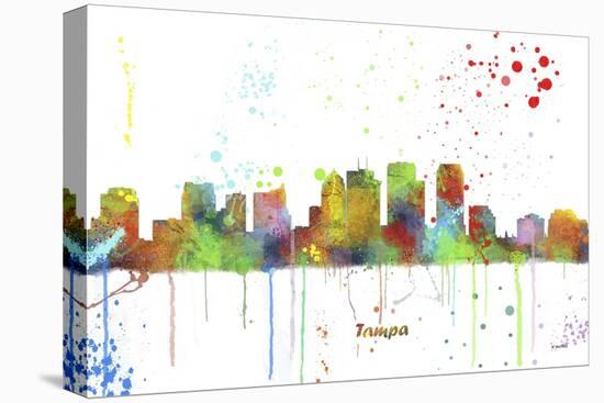 Tampa Florida Skyline MCLR 1-Marlene Watson-Stretched Canvas