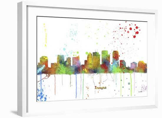 Tampa Florida Skyline MCLR 1-Marlene Watson-Framed Giclee Print