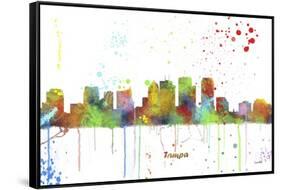 Tampa Florida Skyline MCLR 1-Marlene Watson-Framed Stretched Canvas