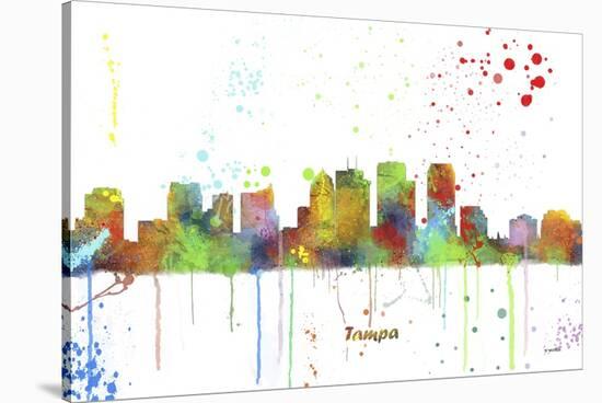 Tampa Florida Skyline MCLR 1-Marlene Watson-Stretched Canvas