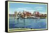 Tampa, Florida - Skyline View from Davis Island-Lantern Press-Framed Stretched Canvas