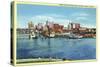 Tampa, Florida - Skyline View from Davis Island-Lantern Press-Stretched Canvas