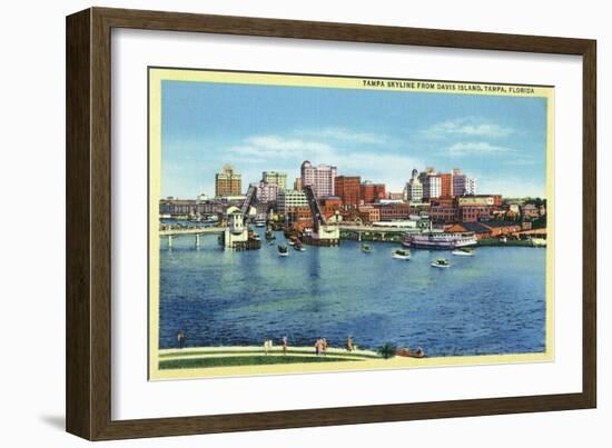 Tampa, Florida - Skyline View from Davis Island-Lantern Press-Framed Art Print