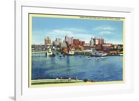 Tampa, Florida - Skyline View from Davis Island-Lantern Press-Framed Premium Giclee Print