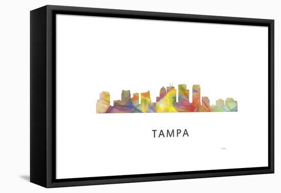 Tampa Florida Skyline-Marlene Watson-Framed Stretched Canvas