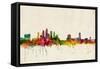 Tampa Florida Skyline-Michael Tompsett-Framed Stretched Canvas