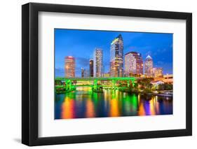 Tampa, Florida, USA Downtown City Skyline on the Hillsborough River.-SeanPavonePhoto-Framed Photographic Print