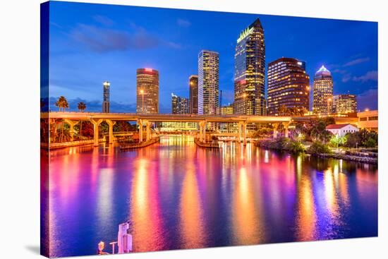 Tampa, Florida, USA Downtown City Skyline over the Hillsborough River.-SeanPavonePhoto-Stretched Canvas