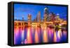 Tampa, Florida, USA Downtown City Skyline over the Hillsborough River.-SeanPavonePhoto-Framed Stretched Canvas