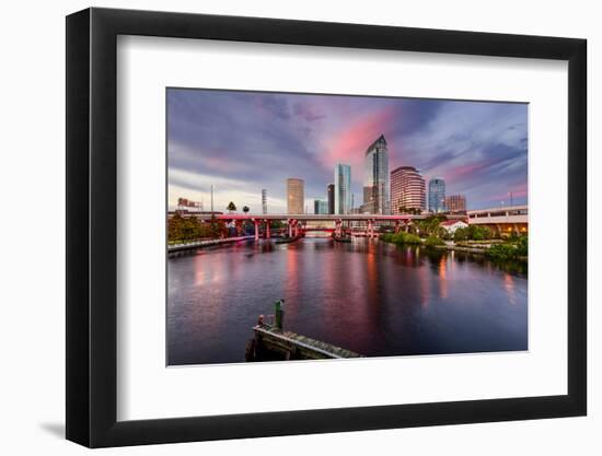 Tampa, Florida, USA Downtown City Skyline over the Hillsborough River.-SeanPavonePhoto-Framed Photographic Print