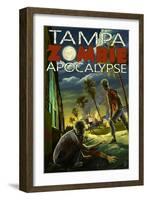 Tampa, Florida - Zombie Apocalypse-Lantern Press-Framed Art Print