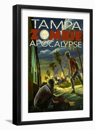 Tampa, Florida - Zombie Apocalypse-Lantern Press-Framed Art Print