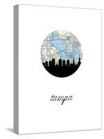Tampa Map Skyline-Paperfinch 0-Stretched Canvas