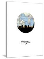 Tampa Map Skyline-Paperfinch 0-Stretched Canvas